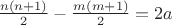 $\frac{n(n+1)}{2}-\frac{m(m+1)}{2}=2a$ $\frac{n(n+1)}{2}-\frac{m(m+1)}{2}=2a$