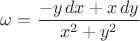 $\omega=\dfrac{-y\,dx+x\,dy}{x^2+y^2}$