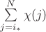 $\sum\limits_{j=i_*}^N\chi(j)$