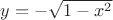 $y=-\sqrt{1-x^2}$
