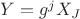 $Y=g^jX_J$