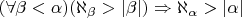 $(\forall\beta < \alpha )(\aleph_\beta > \left\lvert\beta\right\rvert) \Rightarrow \aleph_\alpha > \left\lvert\alpha\right\rvert$