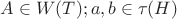 $A \in W(T); a,b \in \tau(H)$