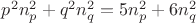 $p^2 n_p^2+q^2 n_q^2=5n_p^2+6n_q^2$