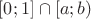 $[0;1]\cap [a;b)$
