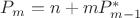 $P_m=n+mP^*_{m-1}$