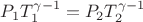 $P_1T_1^{\gamma-1} = P_2T_2^{\gamma - 1}$