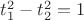 $t_1^2-t_2^2=1$