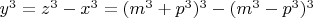 $y^3=z^3-x^3=(m^3+p^3)^3-(m^3-p^3)^3$