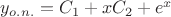 $y_{o.n.}=C_1+xC_2+e^x$