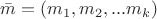 $\bar{m}=(m_1,m_2,...m_k)$