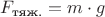 $F_{\text{тяж.}} = m \cdot g$