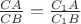 $\frac{CA}{CB} = \frac{C_1 A}{C_1 B}$