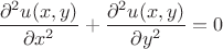 $\dfrac{\partial^2u(x,y)}{\partial x^2}+\dfrac{\partial^2u(x,y)}{\partial y^2}=0$