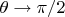 $\theta \to \pi /2$