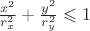 $\frac {x^2} {r_x^2}+ \frac {y^2} {r_y^2} \leqslant 1$