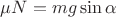 $\mu N=mg\sin\alpha$
