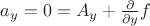 $a_y = 0 = A_y + \frac{\partial }{\partial y} f$ $a_y = 0 = A_y + \frac{\partial }{\partial y} f$