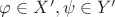$\varphi \in X', \psi \in Y'$