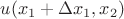 $u(x_1+\Delta x_1, x_2)$