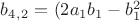 $b_4_,_2=(2a_1b_1-b_1^2$