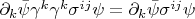 $\partial_k\bar{\psi}\gamma^k\gamma^k\sigma^{ij}\psi=\partial_k\bar{\psi}\sigma^{ij}\psi$