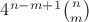$4^{n-m+1}\binom{n}{m}$