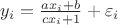 $y_i=\frac{ax_i+b}{cx_i+1}+\varepsilon_i$