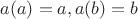 $a(a) = a, a (b) = b$