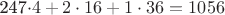 247\cdot4+2\cdot16+1\cdot36=1056