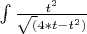 $\int \frac {t^2} {\sqrt(4*t - t^2)}$