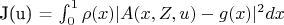 J(u) = \int_0^1 \rho(x) |A(x,Z,u)-g(x)|^2 dx