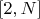 $[2,N]$