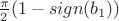 $\frac {\pi} {2}(1-sign(b_1))$