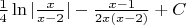 $\frac {1}{4} \ln |\frac {x}{x-2}|-\frac{x-1}{2x(x-2)}+ C$