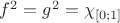 $f^2=g^2=\chi_{[0;1]}$