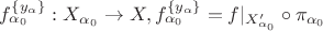 $f_{\alpha_0}^{\{y_\alpha\}}: X_{\alpha_0} \rightarrow X, f_{\alpha_0}^{\{y_\alpha\}}=f|_{X_{\alpha_0}'} \circ \pi_{\alpha_0} $ $f_{\alpha_0}^{\{y_\alpha\}}: X_{\alpha_0} \rightarrow X, f_{\alpha_0}^{\{y_\alpha\}}=f|_{X_{\alpha_0}'} \circ \pi_{\alpha_0} $