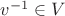 $v^{-1} \in V$