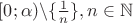 $[0;\alpha ) \backslash \{\frac1n\} , n \in \mathbb{N} $