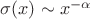$\sigma(x)\sim x^{-\alpha} $
