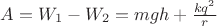 $ A= W_1-W_2 =mgh + \frac{kq^2}{r}   $