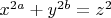 $x^{2a}+y^{2b}=z^2$