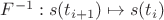 $F^{-1}:s(t_{i+1}) \mapsto s(t_i)$
