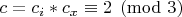 $c = c_i*c_x \equiv 2 \pmod 3$