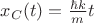 $x_C(t)=\frac{\hbar k}{m}t$