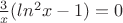 $\frac 3{x}(ln^2x-1)=0$