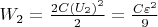 $W_2=\frac{2C(U_2)^2}{2}=\frac{C\varepsilon^2}{9}$