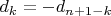 $d_k = -d_{n+1-k}$