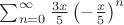 $\sum_{n=0}^{\infty} \frac{3x}{5} \left( - \frac{x}{5}\right )^n$