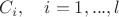 $C_i, \quad i=1,...,l$